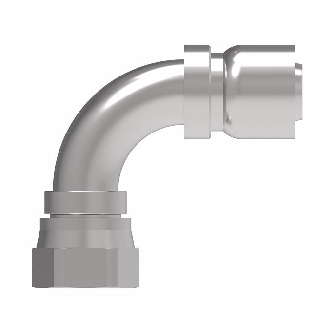 FJ3250-1616S Aeroquip by Danfoss | Female 37° JIC Swivel 90° Elbow 100R5 Crimp Fitting | FJ Series | -16 Female 37° JIC Swivel x -16 Hose Barb | Steel