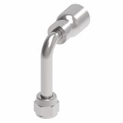 FJ3251-0606S Aeroquip by Danfoss | Female 37° JIC Swivel Long Drop 90° Elbow 100R5 Crimp Fitting | FJ Series | -06 Female 37° JIC Swivel x -06 Hose Barb | Steel