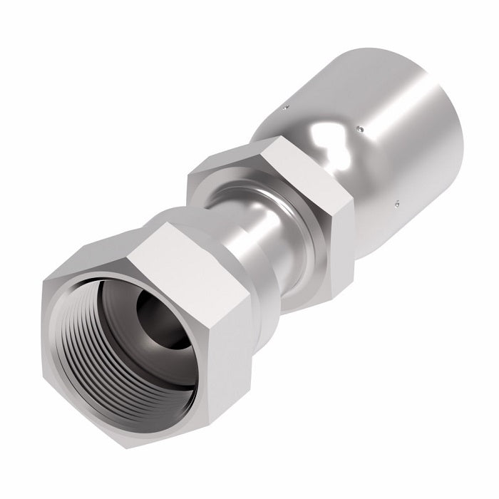 FJ3468-1216S Aeroquip by Danfoss | Female ORS Swivel 100R5 Crimp Fitting | FJ Series | -12 Female O-Ring Face Seal Swivel x -16 Hose Barb | Steel