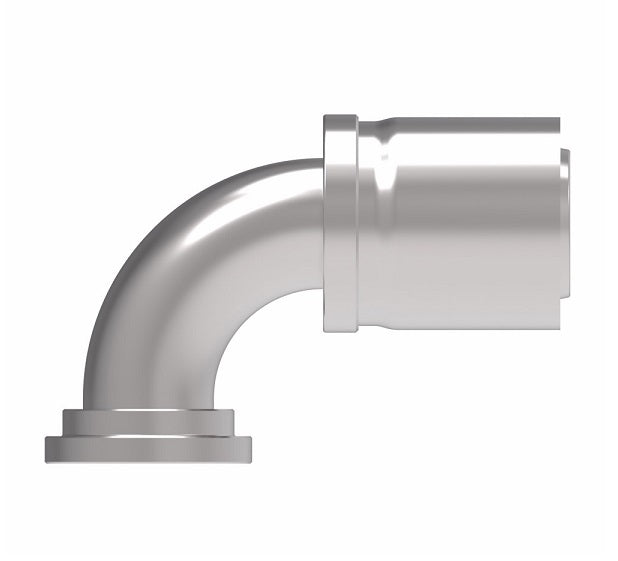 FJ3552-3232S Aeroquip by Danfoss | SAE Code 61 Split Flange 90° Elbow 100R5 Crimp Fitting | FJ Series | -32 Code 61 Split Flange x -32 Hose Barb | Steel