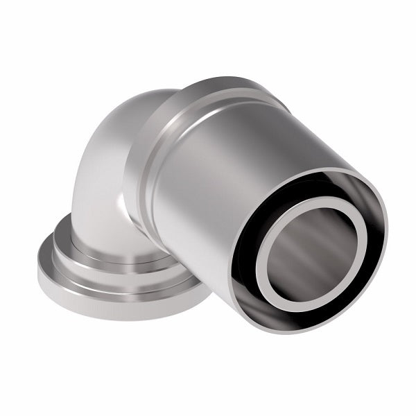 FJ3552-3232S Aeroquip by Danfoss | SAE Code 61 Split Flange 90° Elbow 100R5 Crimp Fitting | FJ Series | -32 Code 61 Split Flange x -32 Hose Barb | Steel