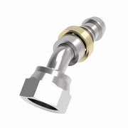 FJ7023-0404S Aeroquip by Danfoss | Female ORS Swivel 45° Elbow Socketless Reusable Hose Fitting | FJ Series | -04 Female O-Ring Face Seal Swivel x -04 Push-On Hose Barb | Steel