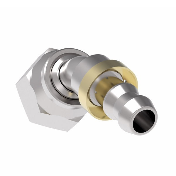 FJ7023-1212S Aeroquip by Danfoss | Female ORS Swivel 45° Elbow Socketless Reusable Hose Fitting | FJ Series | -12 Female O-Ring Face Seal Swivel x -12 Push-On Hose Barb | Steel