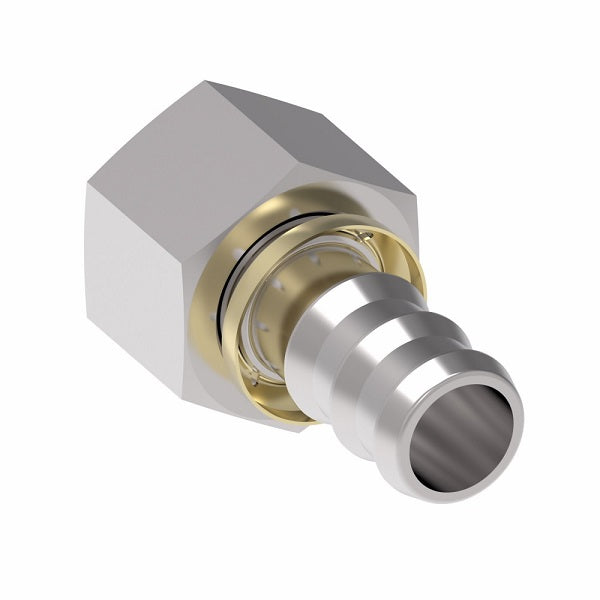 FJ7044-0404S Aeroquip by Danfoss | Female ORS Swivel Socketless Reusable Hose Fitting | FJ Series | -04 Female O-Ring Face Seal Swivel x -04 Push-On Hose Barb | Steel