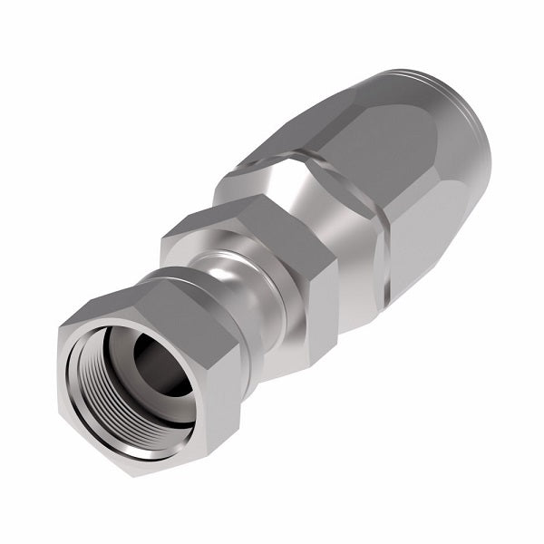 FJ7344-0404S Aeroquip by Danfoss | Female ORS Swivel 100R2 TTC Reusable Hose Fitting | FJ Series | -04 Female O-Ring Face Seal Swivel x -04 Reusable Hose End | Steel