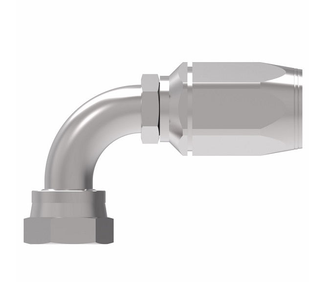 FJ7346-0808S Aeroquip by Danfoss | Female ORS Swivel Short Drop 90° Elbow 100R2 TTC Reusable Hose Fitting | FJ Series | -08 Female O-Ring Face Seal Swivel x -08 Reusable Hose End | Steel