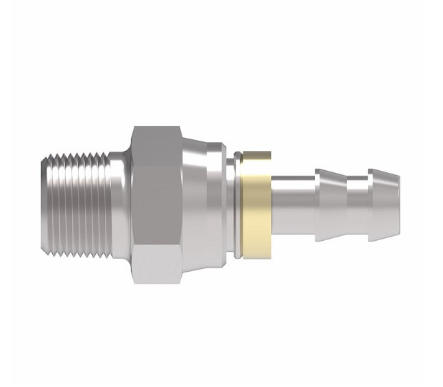 FJ9068-0606S Aeroquip by Danfoss | Male Pipe Swivel Socketless Reusable Hose Fitting | FJ Series | -06 Male Pipe Swivel x -06 Push-On Hose Barb | Steel