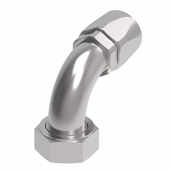 FJ9708-2424S Aeroquip by Danfoss | Female ORS Swivel Short Drop 90° Elbow 100R5 Reusable Hose Fitting | -24 Female O-Ring Face Seal Swivel x -24 Reusable Hose End | Steel