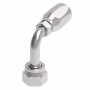 FJ9709-1212S Aeroquip by Danfoss | Female ORS Swivel Long Drop 90° Elbow 100R5 Reusable Hose Fitting | FJ Series | -12 Female O-Ring Face Seal Swivel x -12 Reusable Hose End | Steel