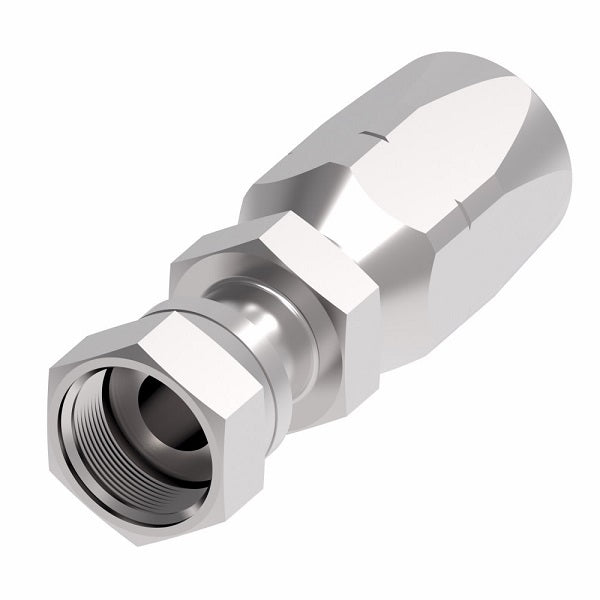 FJ9732-0404S Aeroquip by Danfoss | Female ORS Swivel 100R2 Skive Style Reusable Hose Fitting | FJ Series | -04 Female O-Ring Face Seal Swivel x -04 Reusable Hose End | Steel
