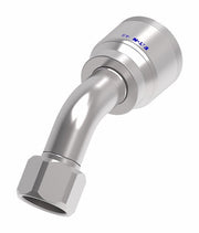 FJ9733-0606S Aeroquip by Danfoss | Female ORS Swivel 45° Elbow 100R2 Skive Style Reusable Hose Fitting | FJ Series | -06 Female O-Ring Face Seal Swivel x -06 Reusable Hose End | Steel