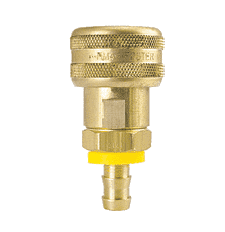 FM1814W ZSi-Foster Quick Disconnect 1-Way Automatic Socket - 1/2" ID - For Water, Brass/SS, Buna-N Seal - Push-On Hose Stem