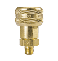 SL3103 ZSi-Foster Quick Disconnect 1-Way Automatic Socket - 1/4" MPT - Sleeve Lock, Brass