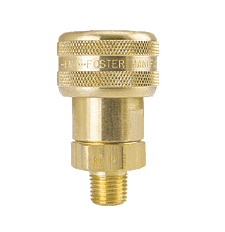 FM4104W ZSi-Foster Quick Disconnect 1-Way Automatic Socket - 1/4" MPT - For Water, Brass/SS, Buna-N Seal