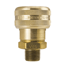 FM6506S ZSi-Foster Quick Disconnect 1-Way Automatic Socket - 3/4" MPT - For Steam, Brass/SS, EPDM Seal