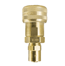 SLSP19-5 ZSi-Foster Quick Disconnect 1-Way Automatic Socket - 1/2" ID x 1" OD - Sleeve Lock, Brass - Reusable Hose Clamp