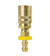 FS204P ZSi-Foster Quick Disconnect FJT Series - 1/4" Series Straight Thru Socket - 1/4" I.D Straight Push-On Hose Stem - Brass