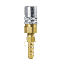 FS205V ZSi-Foster Quick Disconnect FJT Series - 1/4" One Way Valved Socket - 5/16" I.D Straight Hose Stem - Brass