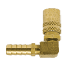 BLFS214 ZSi-Foster Quick Disconnect FJT Series - 1/4" Series Straight Thru Socket - 1/4" I.D 90 deg. Hose Stem - Ball Lock, Brass