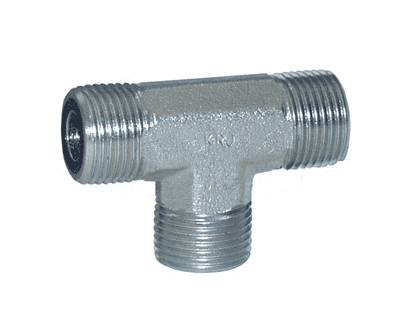FS2603-12 Dixon Zinc Plated Steel 1-3/16"-12 Male Flat Face x 1-3/16"-12 Male Flat Face x 1-3/16"-12 Male Flat Face Union Tee