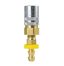FS306VP2 ZSi-Foster Quick Disconnect FJT Series - 3/8" Two Way Valved Socket - 3/8" Straight Push-On Hose Stem - Brass
