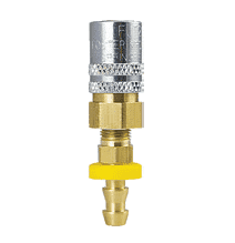FS308VP2 ZSi-Foster Quick Disconnect FJT Series - 3/8" Two Way Valved Socket - 3/8" Straight Push-On Hose Stem - Brass