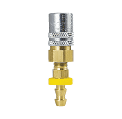 BLFS308VP ZSi-Foster Quick Disconnect FJT Series - 3/8" One Way Valved Socket - 1/2" I.D. Straight Push-On Stem - Ball Lock, Brass