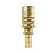 BLFS308HF ZSi-Foster Quick Disconnect FJT Series - 3/8" High Flow Straight-Thru Socket - 1/2" I.D Straight Hose Stem - Ball Lock, Brass