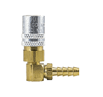 FS316V ZSi-Foster Quick Disconnect FJT Series - 3/8" One Way Valved Socket - 3/8" I.D. 90 deg Hose Stem - Brass