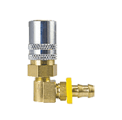 FS316VP2 ZSi-Foster Quick Disconnect FJT Series - 3/8" Two Way Valved Socket - 3/8" I.D. 90 deg. Push-On Hose Stem - Brass