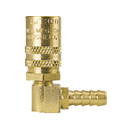 FS318 ZSi-Foster Quick Disconnect FJT Series - 3/8" Straight Thru Socket - 1/2" I.D. 90 deg Hose Stem - Brass