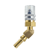 FS328V2 ZSi-Foster Quick Disconnect FJT Series - 3/8" Two Way Valved Socket - 1/2" I.D. 45 deg. Hose Stem - Brass