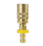 BLFS506P ZSi-Foster Quick Disconnect FJT Series - 1/2" Straight-Thru Socket - 1/2" I.D. Straight Push-On Hose Stem - Ball Lock, Brass