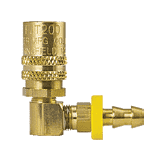 FS516P ZSi-Foster Quick Disconnect FJT Series - 1/2" Straight-Thru Socket - 3/8" I.D. 90 deg. Push-On Hose Stem - Brass