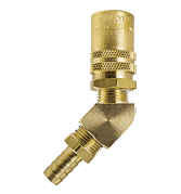FS524 ZSi-Foster Quick Disconnect FJT Series - 1/2" Straight-Thru Socket - 1/2" I.D. 45 deg. Hose Stem - Brass