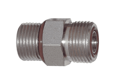 FS6400-8-8 Dixon Zinc Plated Steel 13/16"-16 Male Flat Face x 3/4"-16 Male SAE O-Ring Boss Connector