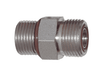 FS6400-12-12 Dixon Zinc Plated Steel 1-3/16"-12 Male Flat Face x 1-1/16"-12 Male SAE O-Ring Boss Connector