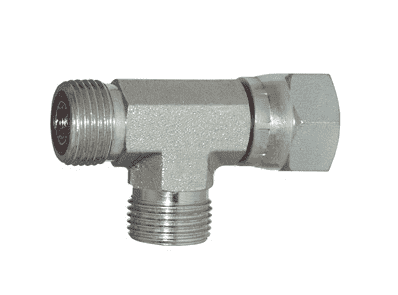 FS6602-10 Dixon Zinc Plated Steel 1"-14 Male Flat Face x 1"-14 Female Flat Face Swivel x 1"-14 Male Flat Face Run Tee