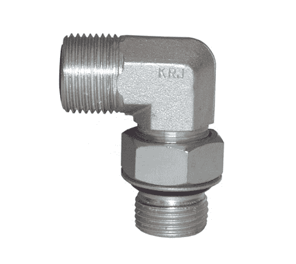 FS6801-12-12 Dixon Zinc Plated Steel 1-3/16"-12 Male Flat Face x 1-1/16"-12 Male SAE O-Ring Boss 90 deg. Elbow