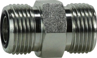 FSO240344 (FSO2403-4-4) Midland Hydraulic Male Union Connector - 1/4" Tube OD x 9/16-18 Male O-Ring Face Seal - Steel