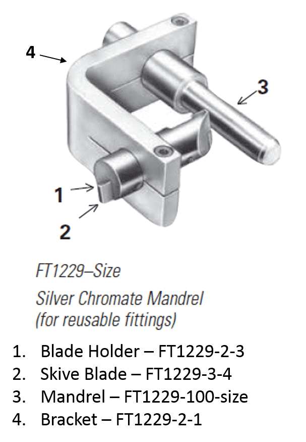 FT1229-100-10 Eaton Aeroquip Silver Chromate Replacement Mandrel for External Skiving Tool (Reusable Fittings)