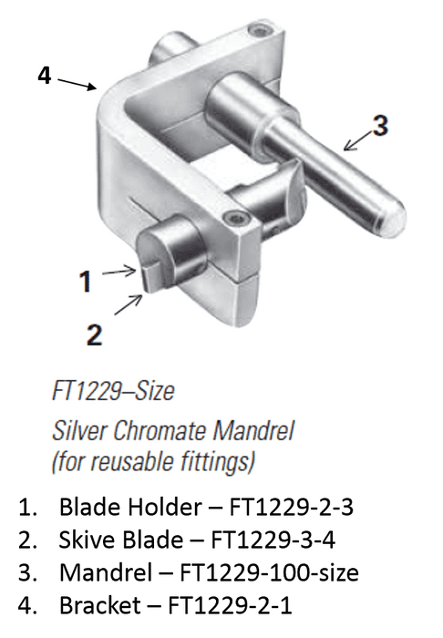 FT1229-100-12 Eaton Aeroquip Silver Chromate Replacement Mandrel for External Skiving Tool (Reusable Fittings)