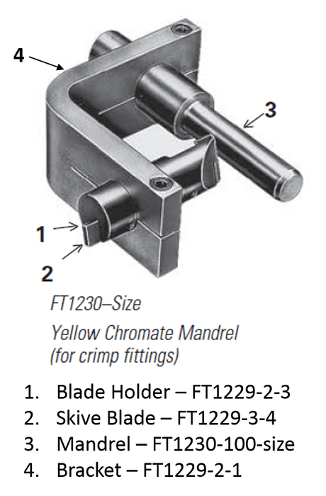 FT1230-16 Eaton Aeroquip Yellow Chromate Mandrel External Skiving Tool for Crimp Fittings