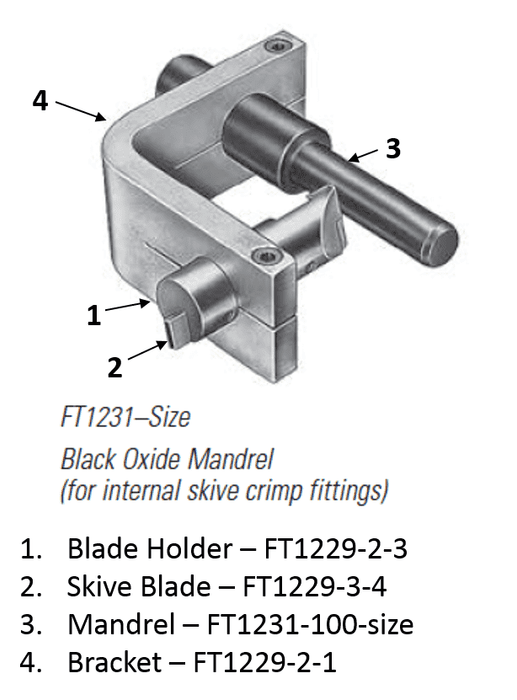 FT1231-12 Eaton Aeroquip Black Oxide Mandrel External Skiving Tool (for Internal Skive Crimp Fittings)