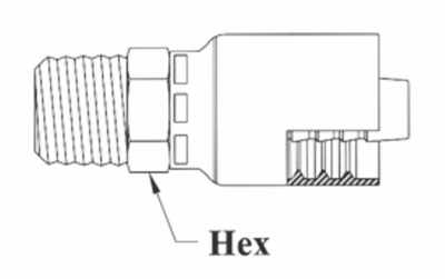 PW01 6x6 Couplamatic Grip Crimp Pressure Wash Coupling - NPTF - Male Solid - 3/8" Hose ID - 3/8-18 Thread Size