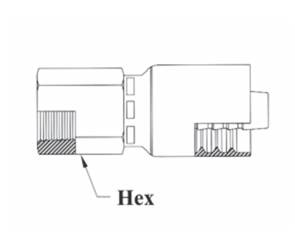 GC02-4x4 Couplamatic Grip Crimp Coupling - NPTF - Female Solid - 1/4" Hose ID - 1/4-18 Thread Size