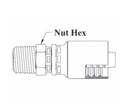 GC04-8x8 Couplamatic Grip Crimp Coupling - NPTF - Male Swivel - 1/2" Hose ID - 1/2-14 Thread Size