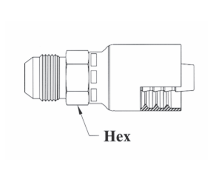 GC06-6x6 Couplamatic Grip Crimp Coupling - SAE 45° - Male Solid - 3/8" Hose ID - 5/8x18 Thread Size