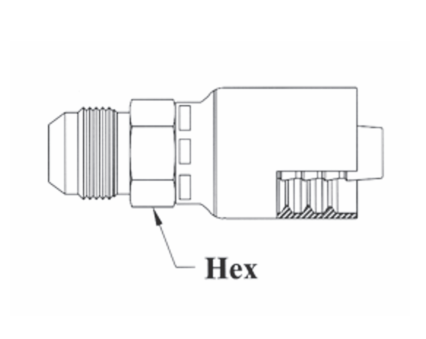 GC06-12x12 Couplamatic Grip Crimp Coupling - SAE 45° - Male Solid - 3/4" Hose ID - 1-1/16x14 Thread Size