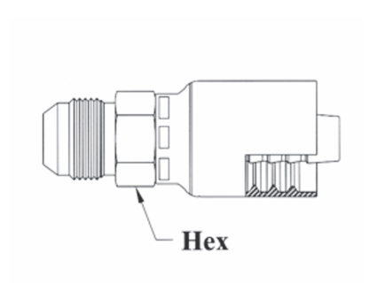 GC08-8x10 Couplamatic Grip Crimp Coupling - JIC 37° - Male Solid - 1/2" Hose ID - 7/8x14 Thread Size